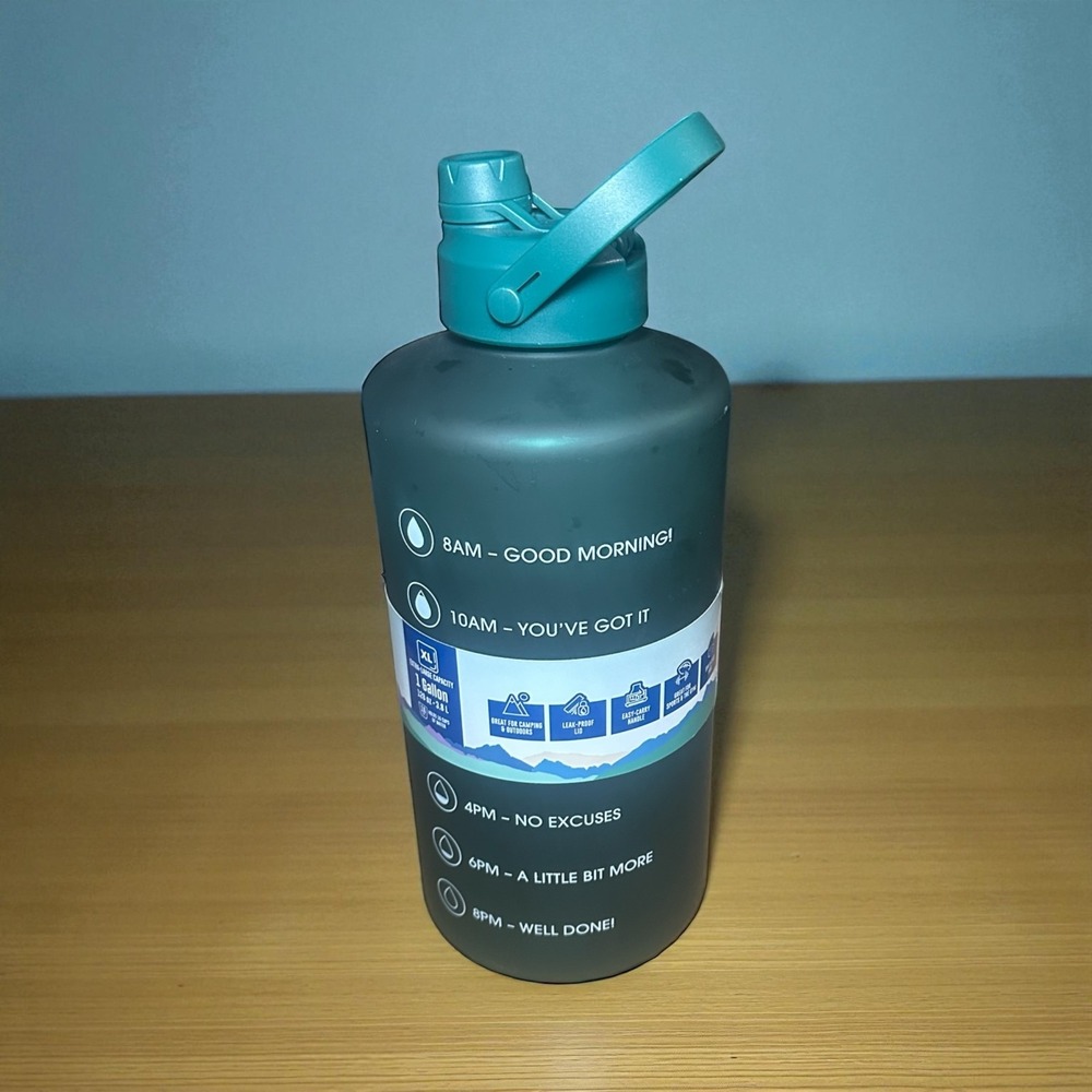 Manna 1 Gallon Green Water Jug‎ Travel Bottle Leakproof Dual Lid